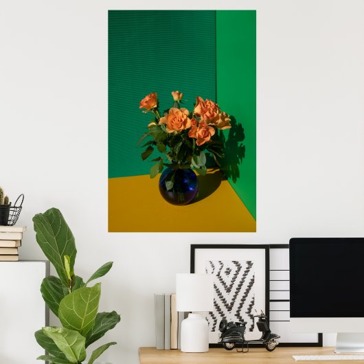 Blumen | Rose in Vase Poster (Heimbüro)