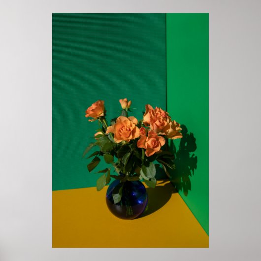 Blumen | Rose in Vase Poster (Vorne)
