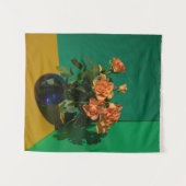 Blumen | Rose in Vase Wandteppich (Vorderseite (Horizontal))