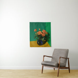 Blumen Rose in Vase Wandteppich