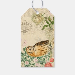 Blumen-Rosen-Schmetterlinge: Vintage-Geschenkanhän Geschenkanhänger