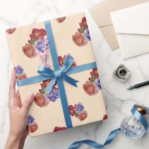Blumen-Rosen- und Rosenknospenblumenkunst Geschenkpapier