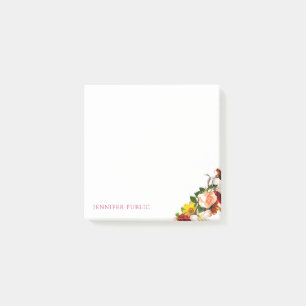 Blumen Rosen Wasserfarbe Floral Moderne Vorlage Post-it Klebezettel