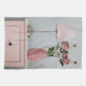 Blumen | Rosenstrahlen auf Nachtstand Geschirrtuch (Horizontal)