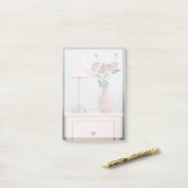 Blumen | Rosenstrahlen auf Nachtstand Post-it Klebezettel (Auf Schreibtisch)