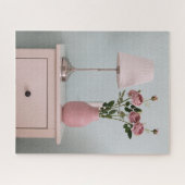 Blumen | Rosenstrahlen auf Nachtstand Puzzle (Horizontal)