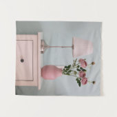 Blumen | Rosenstrahlen auf Nachtstand Wandteppich (Vorderseite (Horizontal))