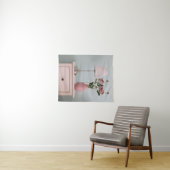 Blumen | Rosenstrahlen auf Nachtstand Wandteppich (Beispiel (Horizontal))