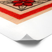 Blumen Rote Hintergrund Elemente Vintage Poster (Ecke)