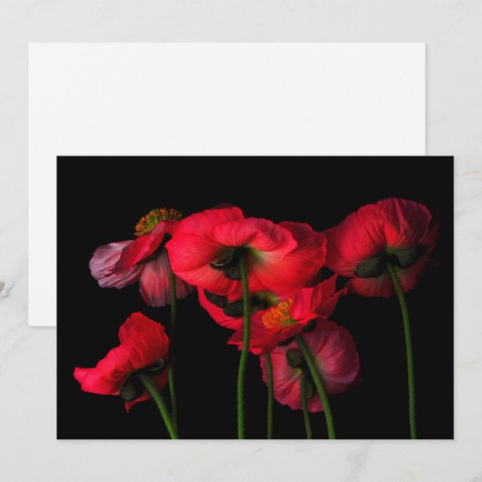 Blumen | Rote Pflaumen Dankeskarte (Vorne/Hinten)