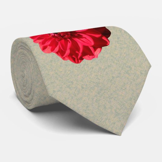 Blumen-rotes Dahlie-Foto Krawatte (Gerollt)