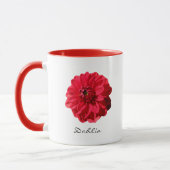 Blumen-rotes Dahlie-Garten-Foto Tasse (Links)