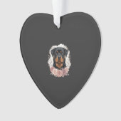 Blumen-Rottweiler-Hundeporträt-Sublimation Ornament (Vorderseite)