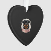 Blumen-Rottweiler-Hundeporträt-Sublimation Ornament (Vorderseite)