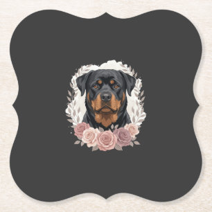 Blumen-Rottweiler-Hundeporträt-Sublimation Untersetzer