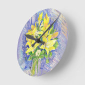 Blumen Runde Wanduhr (Winkel)