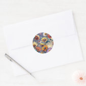 Blumen Runder Aufkleber (Umschlag)