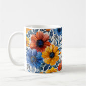 Blumen-Rustikal-Mode Retro-Muster Kaffeetasse (Links)