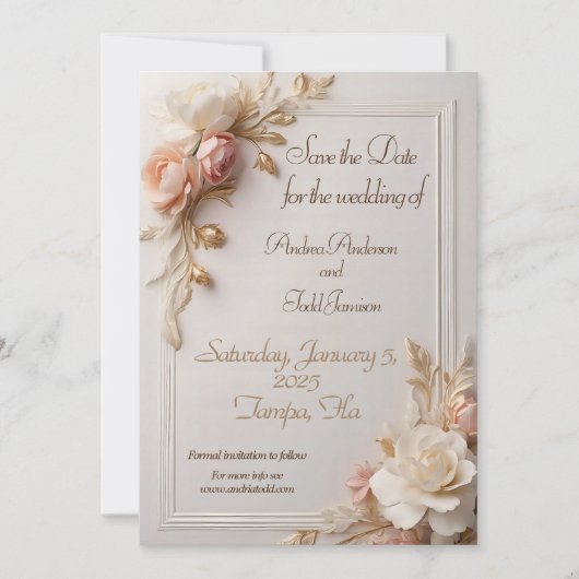 Blumen Save The Date (Vorderseite)