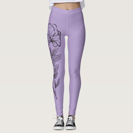 Blumen-Schablone Leggings (Vorderseite)