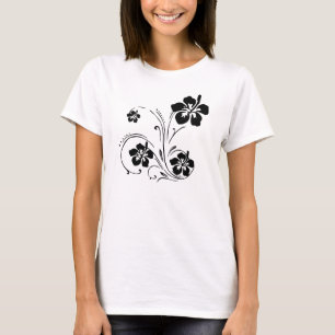 Blumen-Schablone-Natur-T - Shirts u. Kleid