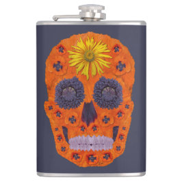 Blumen-Schädel 1 Flachmann