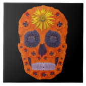 Blumen-Schädel 1 Fliese (Vorderseite)