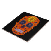 Blumen-Schädel 1 Fliese (Seite)