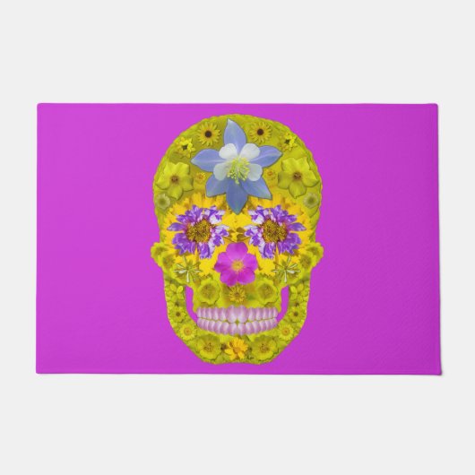 Blumen-Schädel 3 Fußmatte (Vorderseite)