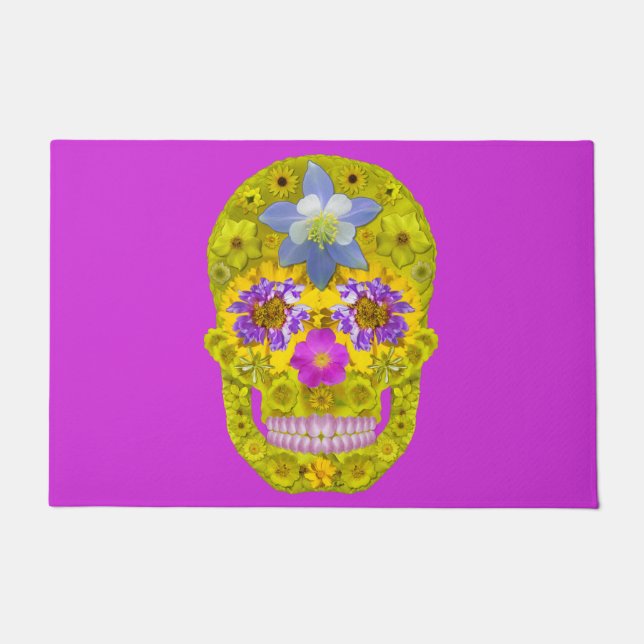 Blumen-Schädel 3 Fußmatte (Vorderseite)