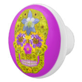 Blumen-Schädel 3 Keramikknauf (Rechts)