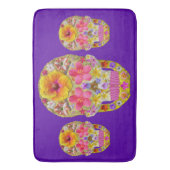 Blumen-Schädel 4 - tropisch Badematte (Vorderseite Vertikal)