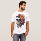 Blumen-Schädel-Blüte T-Shirt (Vorne ganz)