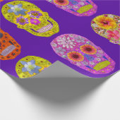Blumen-Schädel Geschenkpapier (Ecke)