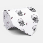 Blumen-Schädel Krawatte (Gerollt)