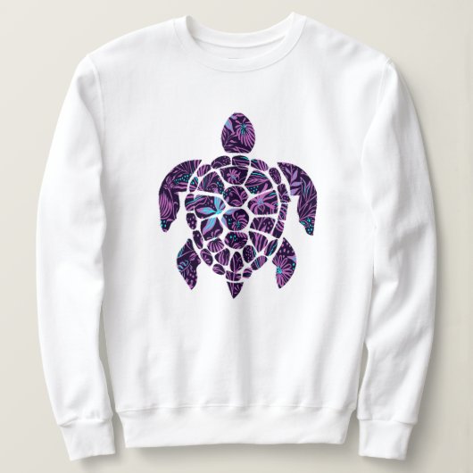 Blumen-Schildkröte Sweatshirt (Design vorne)