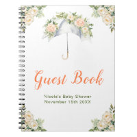 Blumen-Schirm-Baby-Shower-Gästebuch