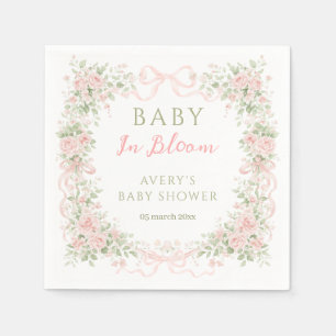Blumen-Schleife Baby in Blüte Mädchen Baby-Party Serviette