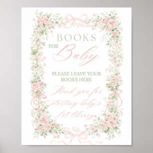 Blumen-Schleife Baby in Blüte Mädchen Bücher für B Poster