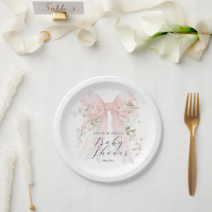 Blumen-Schleife Elegante Blumenmädchen-Baby-Party Pappteller