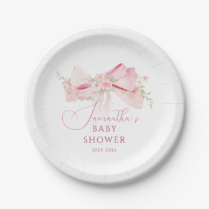 Blumen-Schleife Elegante Blumenmädchen-Babyparty Pappteller