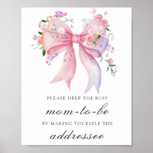 Blumen-Schleife - Helfen Sie der beschäftigten wer Poster