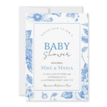 Blumen-Schleife-Junge-Baby-Shower-Einladung