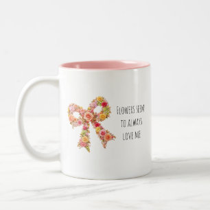 Blumen-Schleife-Kaffeetasse Süßes botanisches Ge Zweifarbige Tasse