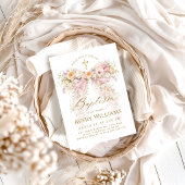 Blumen-Schleife Mädchen-Taufe Einladung