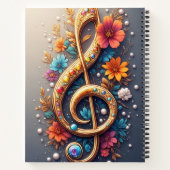 Blumen-Schlüssel Violett Notizblock (Rückseite)