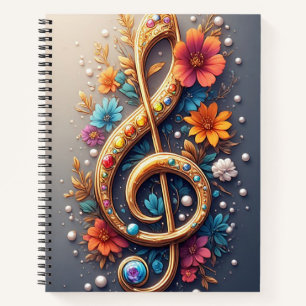 Blumen-Schlüssel Violett Notizblock