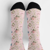 Blumen-Schmetterling-Aquarell-Socken Socken (Oben)