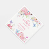 Blumen-Schmetterling-Baby-Party Serviette (Ecke)