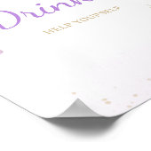Blumen-Schmetterling-Baby-Shower-Getränke-Schild Poster (Ecke)